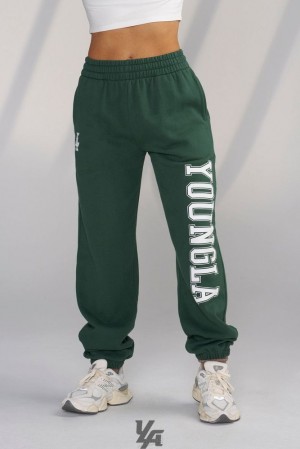 Dámské Kalhoty YoungLA Campus Joggers Zelene | 371529ZYF