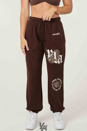 Dámské Kalhoty YoungLA Rose Joggers Hnědé | 956783SKH