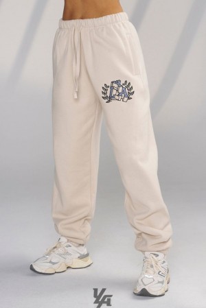 Dámské Kalhoty YoungLA Teddy Jogger Béžový | 561897MBT