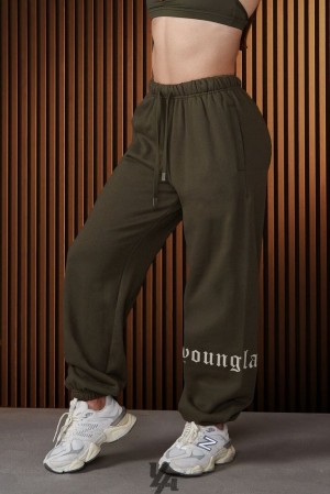 Dámské Kalhoty YoungLA Urban Cuff Jogger Forest Night | 136958MUJ