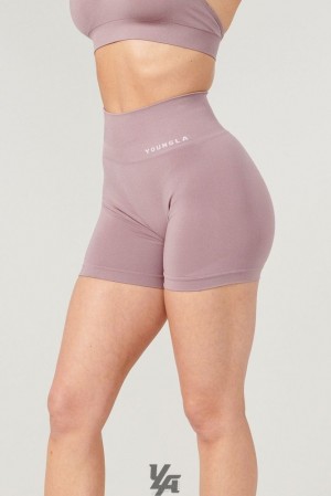 Dámské Kraťasy YoungLA Core Seamless Scrunch Shorts Fall 23 Fialové | 493056GDR