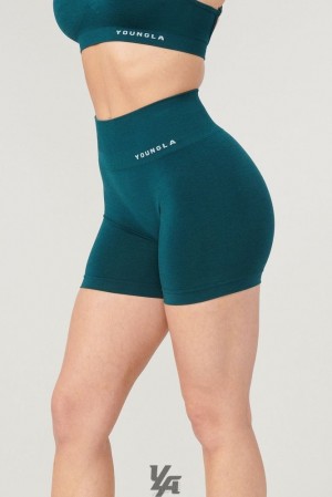 Dámské Kraťasy YoungLA Core Seamless Scrunch Shorts Fall 23 Tyrkysové | 947230RTE