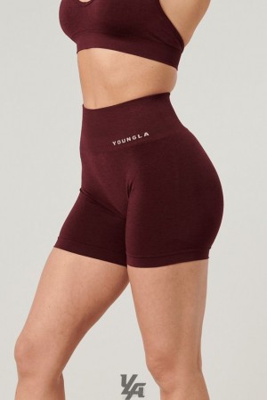 Dámské Kraťasy YoungLA Core Seamless Scrunch Shorts Fall 23 Vínové | 960481KXI