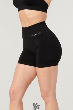 Dámské Kraťasy YoungLA Core Seamless Shorts Černé | 039541NEG