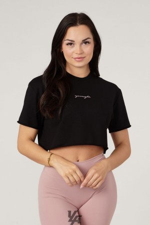 Dámské Kraťasy YoungLA Not So Basic Cropped Tee Slate | 378105BPC