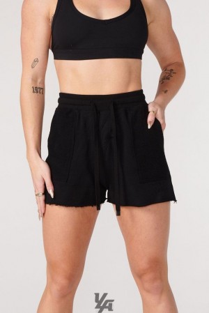 Dámské Kraťasy YoungLA Reversed Terry Shorts Černé | 630972FWV