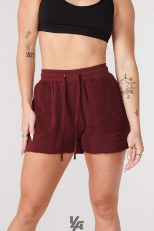 Dámské Kraťasy YoungLA Reversed Terry Shorts Vínové | 401659AUT