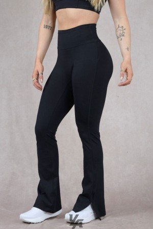 Dámské Legíny YoungLA Asana Flare Leggings Černé | 618407QAS