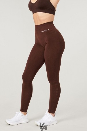 Dámské Legíny YoungLA Core Seamless Scrunch Leggings Fall 23 Hnědé | 973854UJT