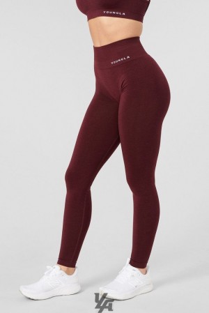 Dámské Legíny YoungLA Core Seamless Scrunch Leggings Fall 23 Vínové | 310628ZGH
