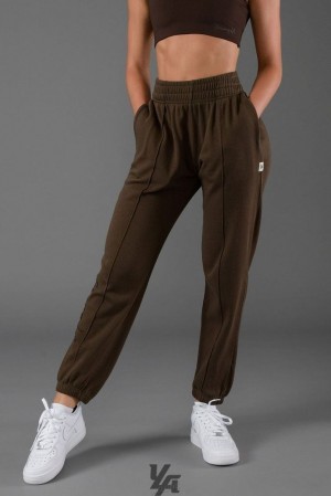 Dámské Legíny YoungLA Script Joggers Hnědé Blankyt Světle Modré | 108526IVC