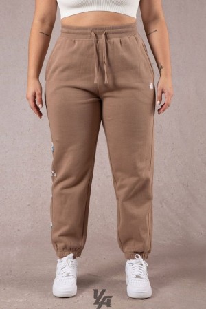Dámské Legíny YoungLA Winter Bloom Joggers Světle Hnědé | 189036DVT