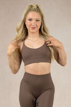 Dámské Sportovní Podprsenka YoungLA Asana Sports Bra Čokolády | 736159HEL