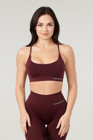 Dámské Sportovní Podprsenka YoungLA Core Seamless Scoop Neck Bra Vínové | 527368CEB