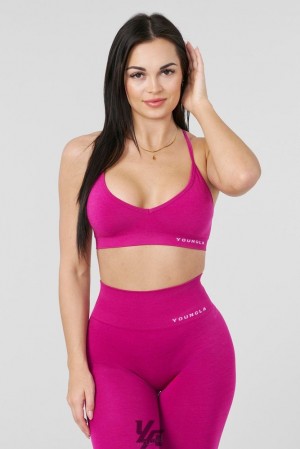 Dámské Sportovní Podprsenka YoungLA Core Seamless Sports Bra Vínové | 910354FEQ