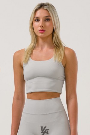Dámské Sportovní Podprsenka YoungLA Level-up Sports Bra Šedé | 238957FSE