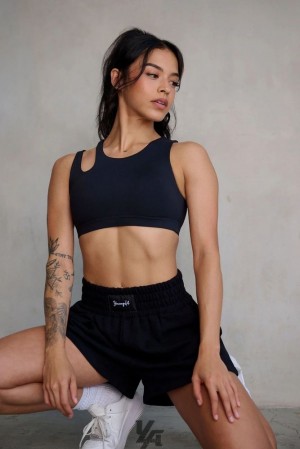 Dámské Sportovní Podprsenka YoungLA Powerpuff Sports Bra Černé | 561479ARV