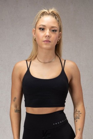 Dámské Sportovní Podprsenka YoungLA Progress Sports Bra Černé | 576483IXK