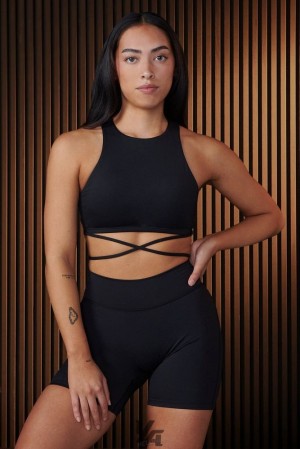 Dámské Sportovní Podprsenka YoungLA Urban Wrap Bra Raven | 152780QXW