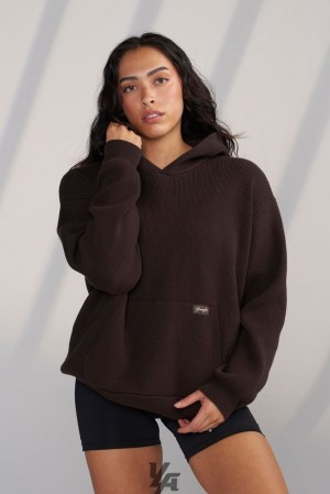 Dámské Svrchní Oblečení YoungLA Bella Sweater Hoodie Hnědé | 236149KHW