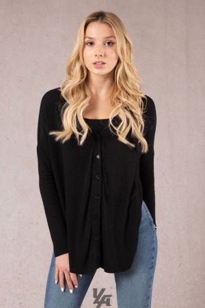 Dámské Svrchní Oblečení YoungLA Cafe Cardigan Černé | 917438PCU