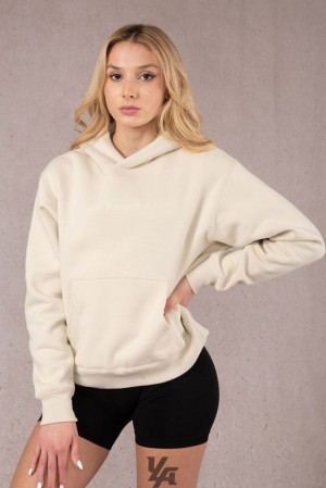 Dámské Svrchní Oblečení YoungLA Staple Hoodie Béžový | 658124ISY