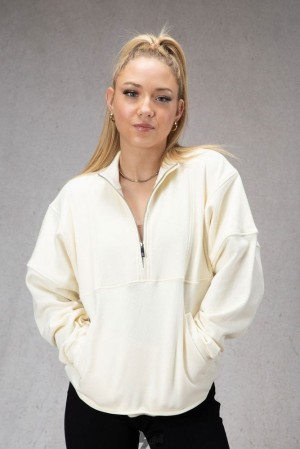 Dámské Svrchní Oblečení YoungLA Throwback Pullover Bílé | 561249FNG