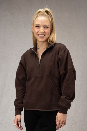 Dámské Svrchní Oblečení YoungLA Throwback Pullover Hnědé | 812534SQX