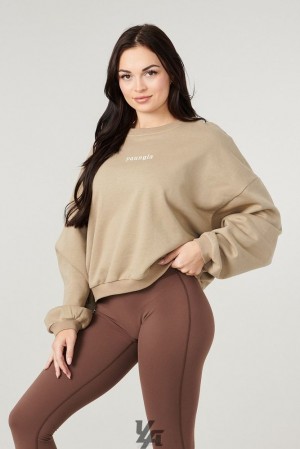 Dámské Svrchní Oblečení YoungLA Willow Crewneck Olivy Zelené | 253076GZU