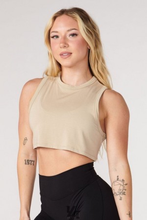Dámské Topy YoungLA Cloud Modal Tank Světle Šedé Hnědé | 901427SJK