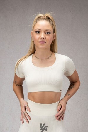 Dámské Topy YoungLA Confidence Short Sleeve Birch | 935710GCX