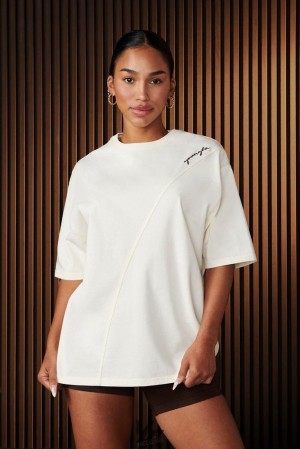 Dámské Topy YoungLA Curve Oversize Tee Krém | 342157ADR
