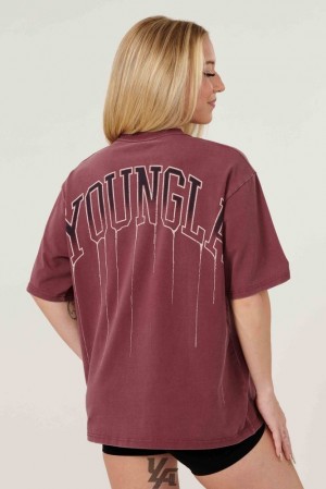 Dámské Topy YoungLA Drip Oversized Tee Fialové Blankyt Světle Modré | 516473AVJ