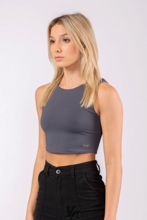 Dámské Topy YoungLA Full Cover Crop Tank Černé | 697421CLX