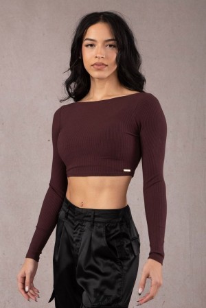 Dámské Topy YoungLA Grace Cropped Top Vínové | 198350ZFE