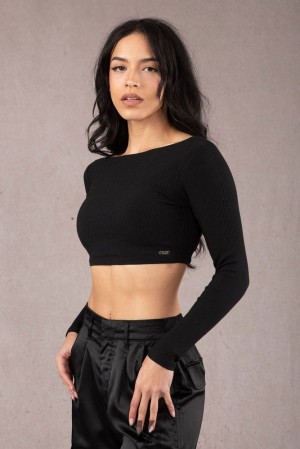 Dámské Topy YoungLA Grace Cropped Top Černé | 408735ZRT