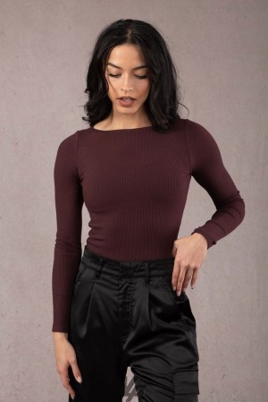 Dámské Topy YoungLA Grace Top Vínové | 674251MFB