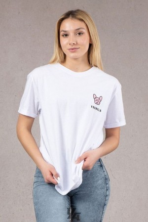 Dámské Topy YoungLA Iggy Oversized Tee Bílé | 413950HZY