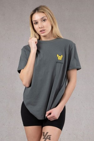 Dámské Topy YoungLA Iggy Oversized Tee Zelene Blankyt Světle Modré | 680713ZAT
