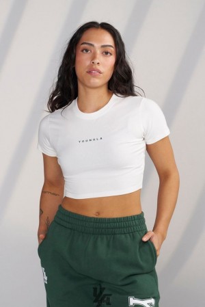 Dámské Topy YoungLA Og Baby Tee Bílé Zelene | 546278PZS