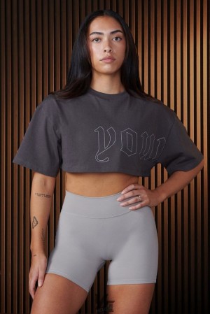 Dámské Topy YoungLA Urban Crop Tee Eclipse | 083591JEU