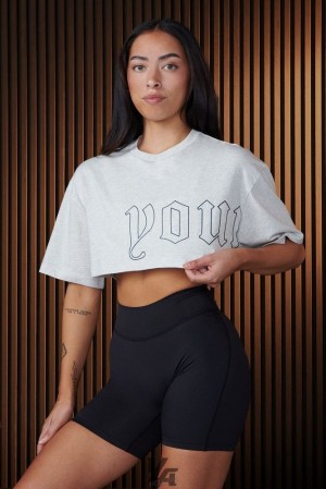 Dámské Topy YoungLA Urban Crop Tee Marble | 342107VQJ