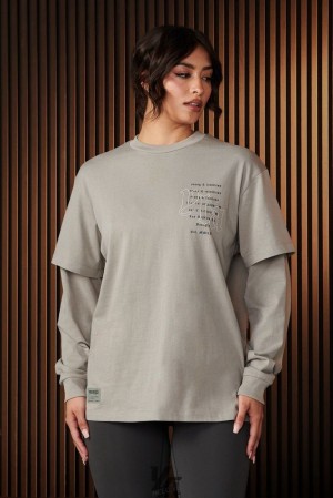 Dámské Topy YoungLA Urban Layer Tee Moonstone | 013259LST