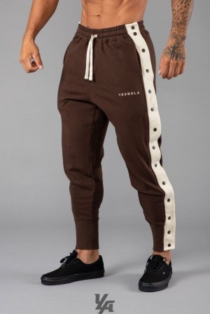 Pánské Jogger Kalhoty YoungLA 90s Tear Away Joggers Hnědé | 160248HMA