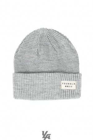 Pánské Klobouky YoungLA Cuffed Beanies Šedé | 859421VDQ
