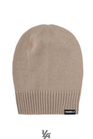 Pánské Klobouky YoungLA Essential Beanies Hnědé | 871324RLO