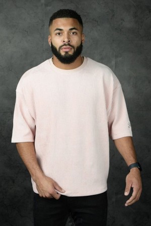Pánské Košile YoungLA Corduroy Supersized Tees Růžové | 317984ULY