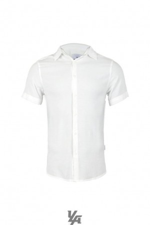 Pánské Košile YoungLA Miami Vice Short Sleeve Shirts Bílé | 540672WHI