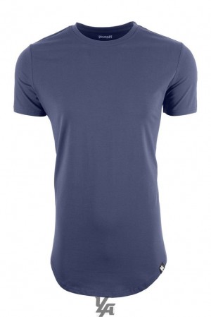 Pánské Košile YoungLA Perfect Tee Scallop Bottom Tmavě Blankyt | 097651RMW