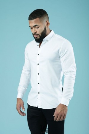 Pánské Košile YoungLA Wallstreet Dress Shirts Bílé | 037621KOG